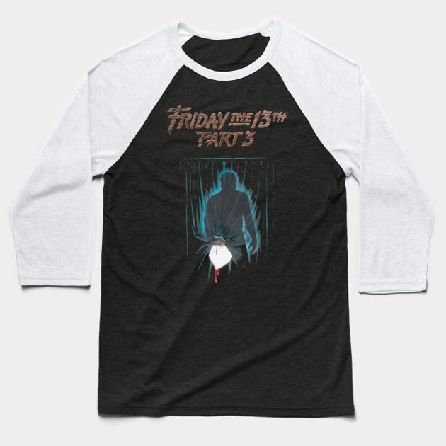 Friday the 13th Part 3 Baseball T-Shirt by pizowell